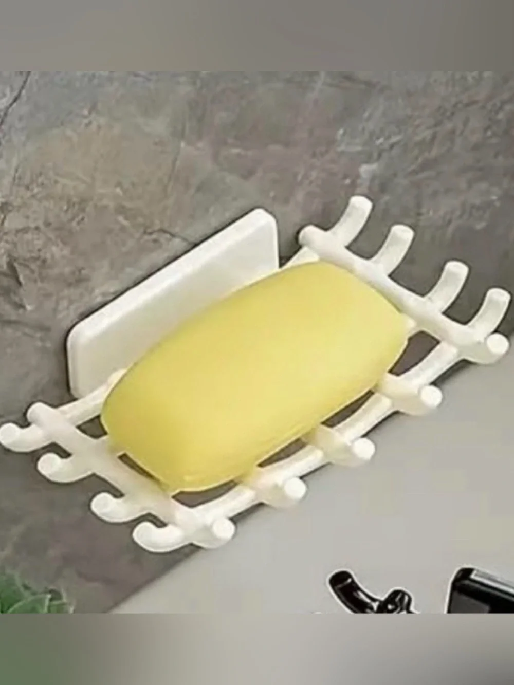 💞 New White No-Drill Adhesive Wall-Mounted Soap Dish & Loofah Holder